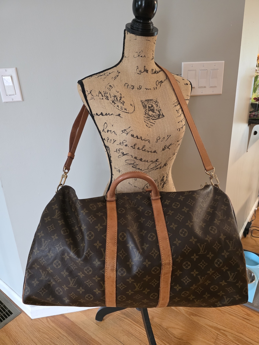Louis Vuitton Keepall 55 With Strap Canvas Duffel Vintage